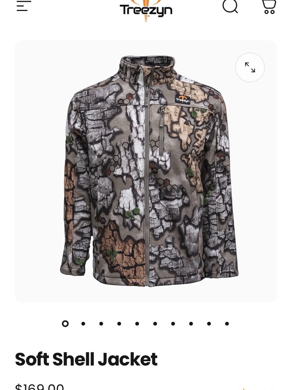 Treezyn Camo Soft Shell Jacket Like New. Waterproof/Insulated/Quiet/Late season